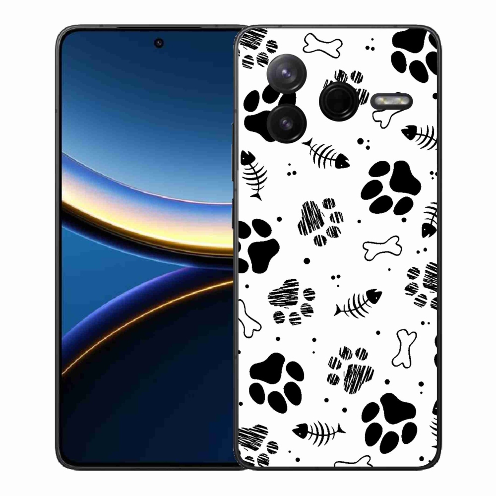 Gelový kryt mmCase na Xiaomi Poco F7 Pro - psí tlapky 1