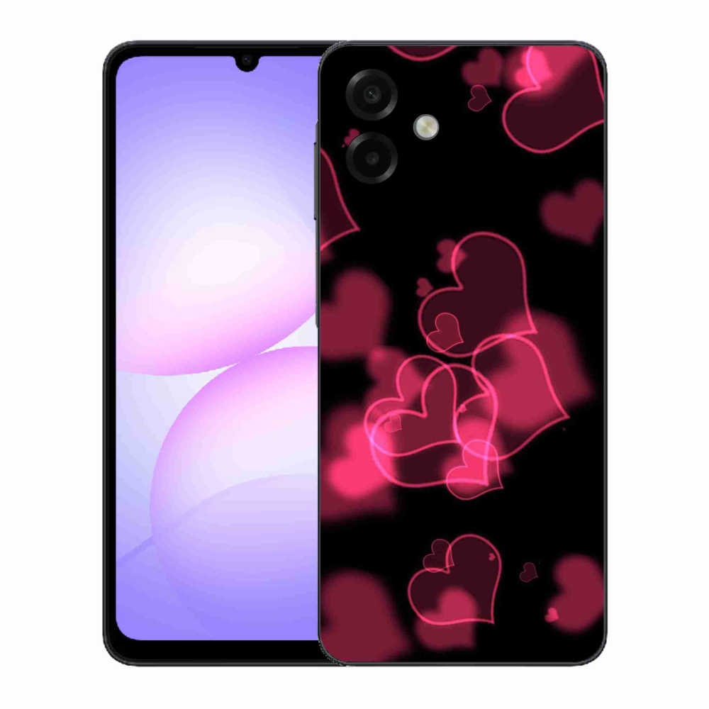 Gelový kryt mmCase na Samsung Galaxy A07 4G - červená srdíčka