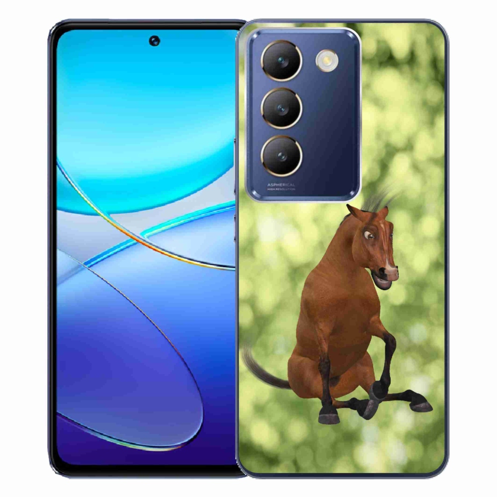 Gelový kryt mmCase na Vivo V40 SE 4G/5G - hnědý kreslený kůň 1