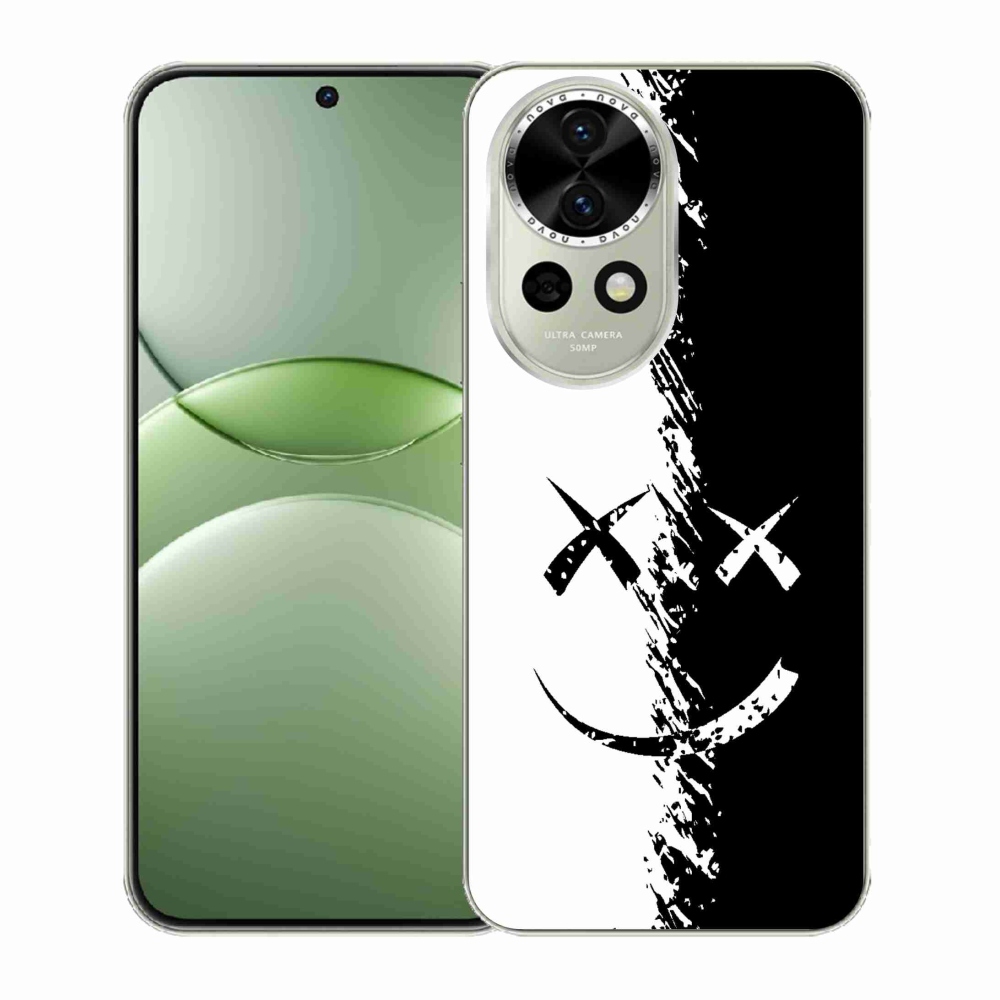 Gelový kryt mmCase na Huawei Nova 13 5G - černobílý smajlík