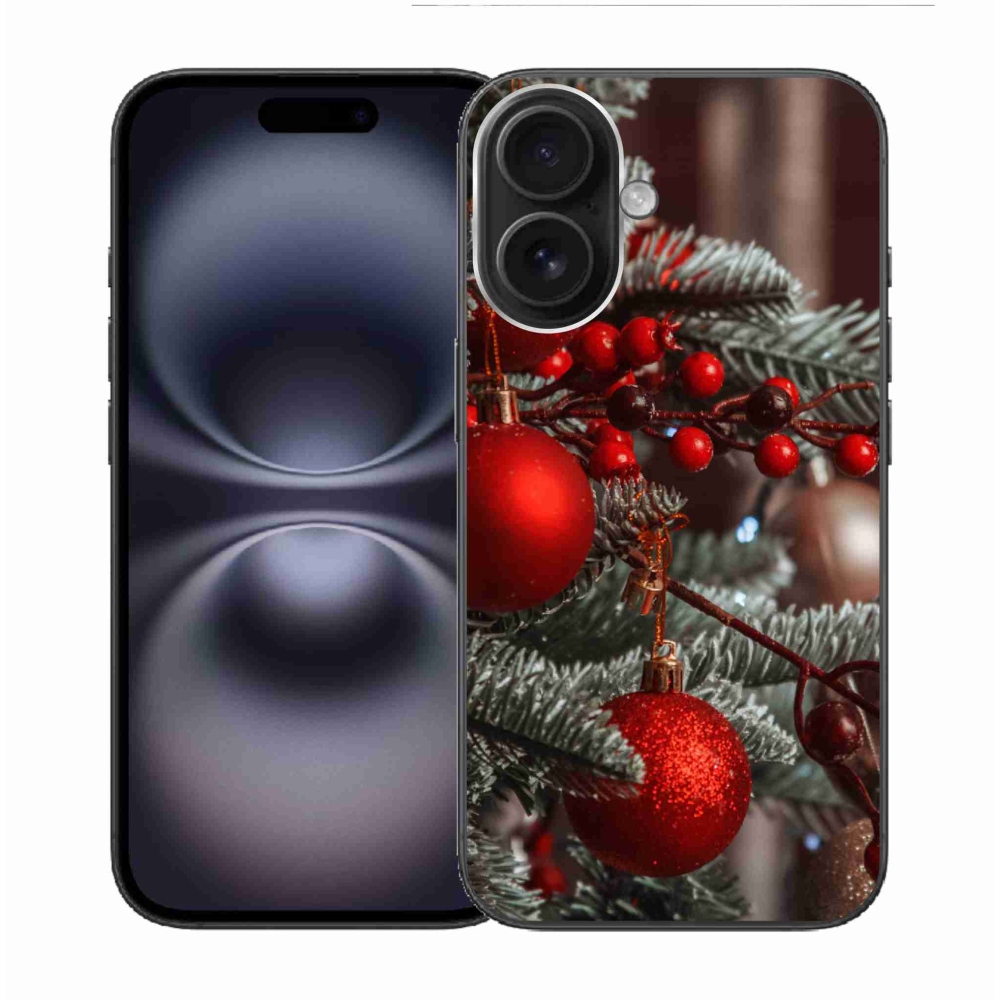 Gelový kryt mmCase na iPhone 16 - vánoční ozdoby 2