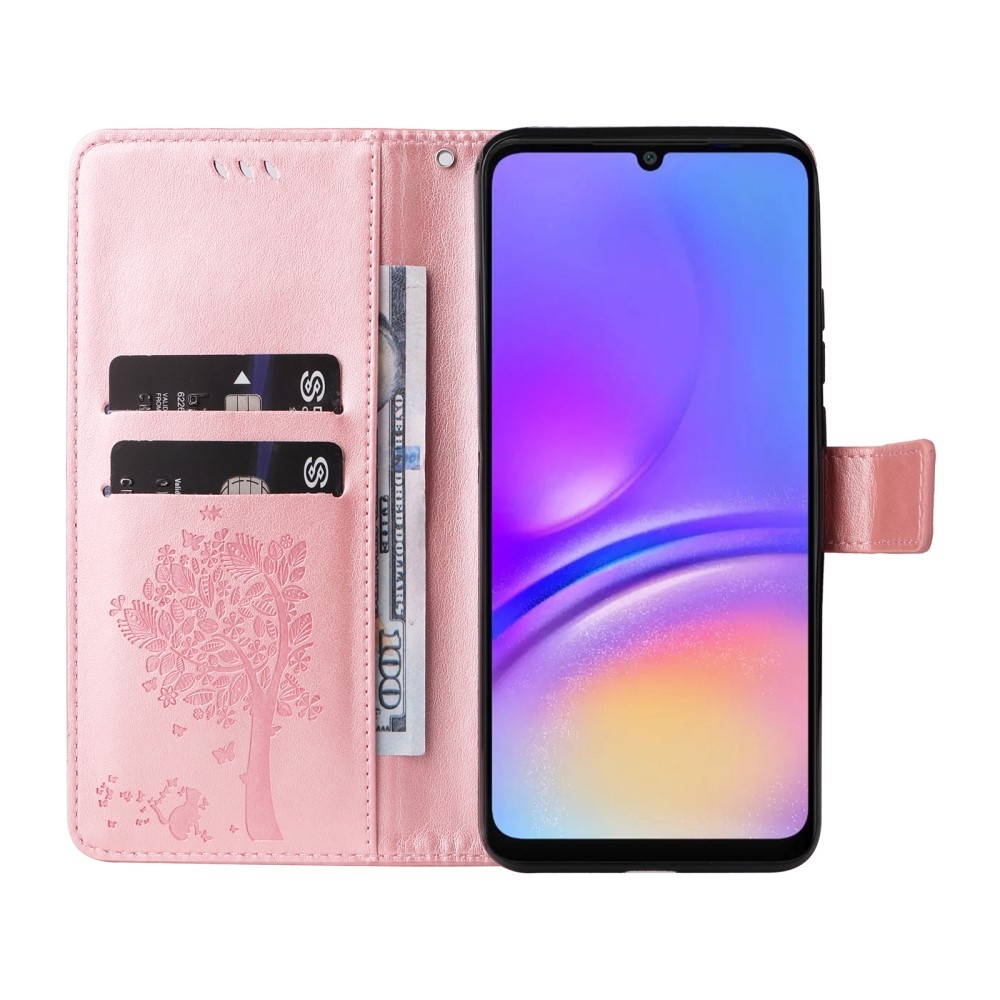 Trees knížkové pouzdro na Samsung Galaxy A06 4G - růžovozlaté