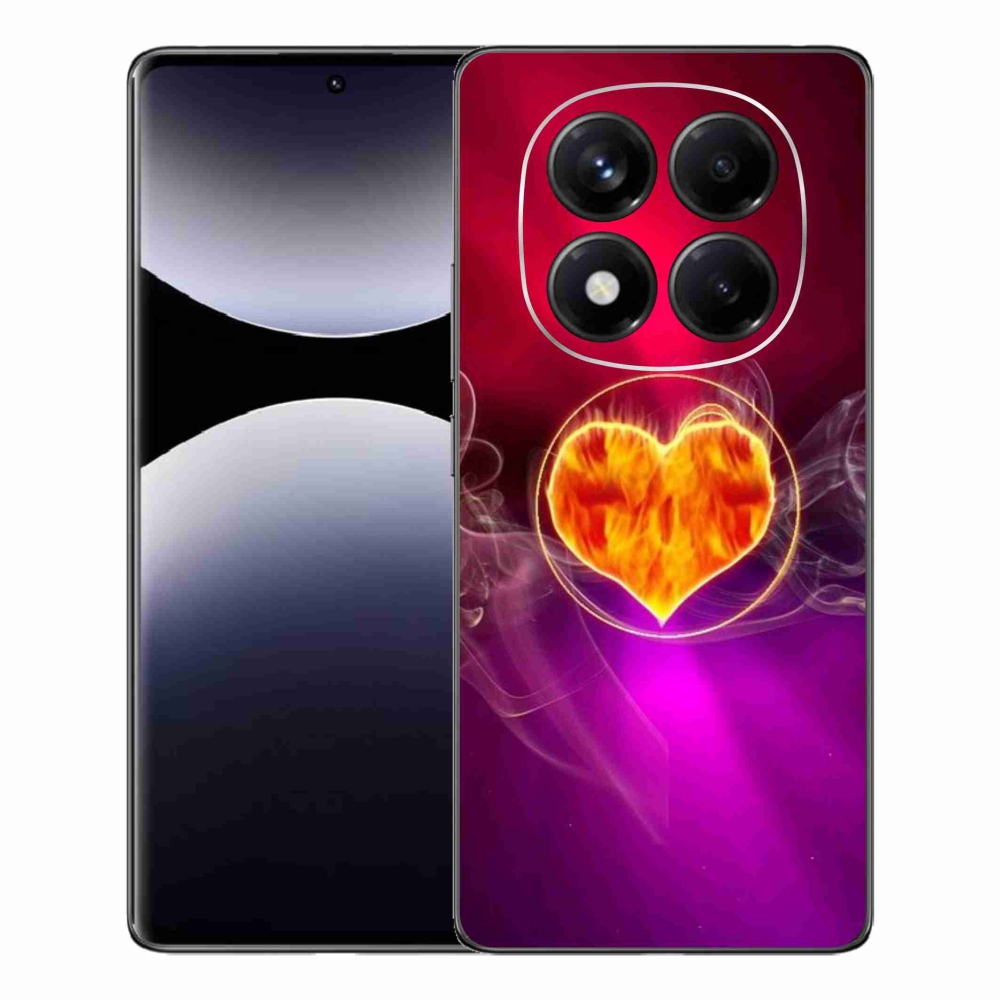 Gelový kryt mmCase na Xiaomi Redmi Note 14 Pro - ohnivé srdce