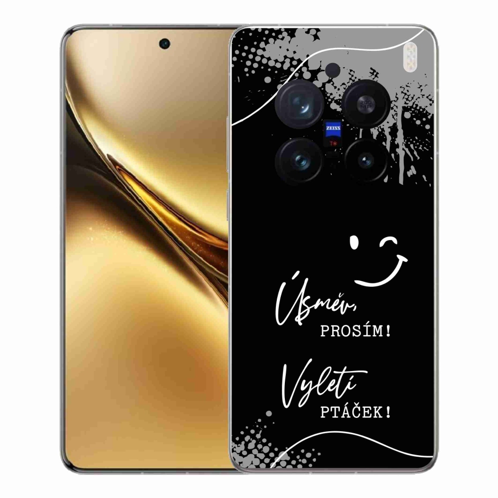 Gelový kryt mmCase na Vivo X200 Pro 5G - vtipný text 4 černé pozadí