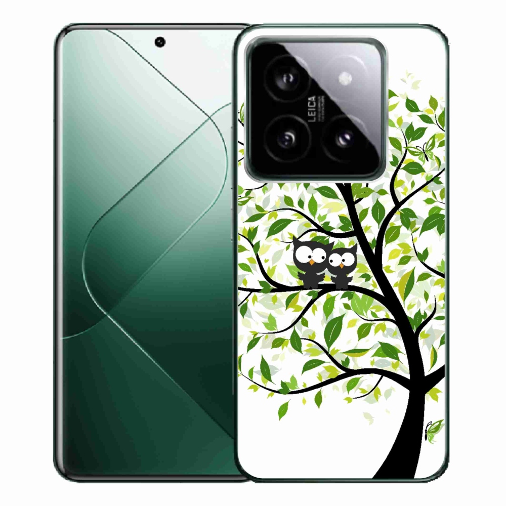 Gelový kryt mmCase na Xiaomi 14 Pro - sovičky na stromě