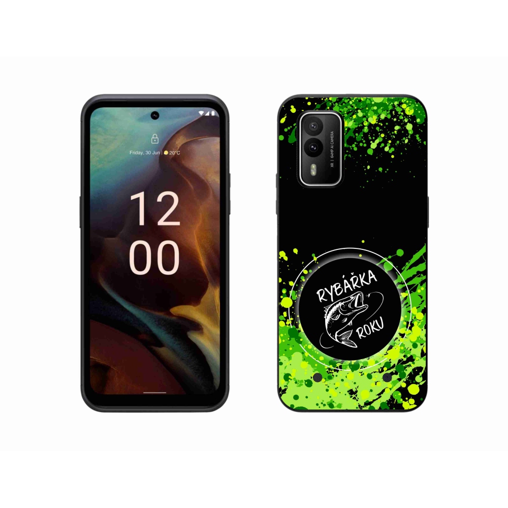 Gelový kryt mmCase na Nokia XR21 - rybářka roku černé pozadí