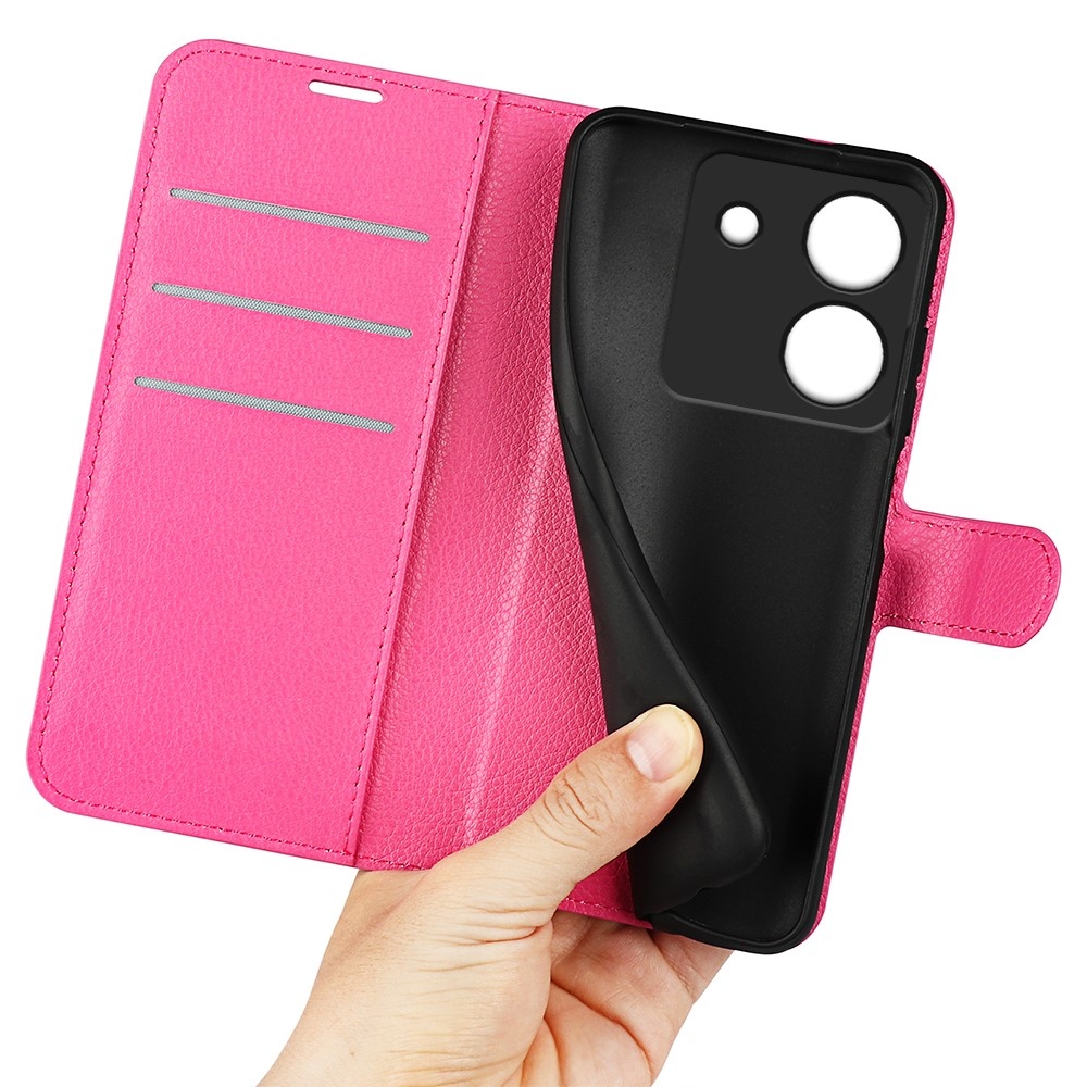Litchi knížkové pouzdro na Xiaomi Poco M7 Pro 5G - rose