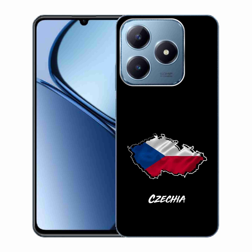 Gelový kryt mmCase na Realme C63 - Czechia černé pozadí
