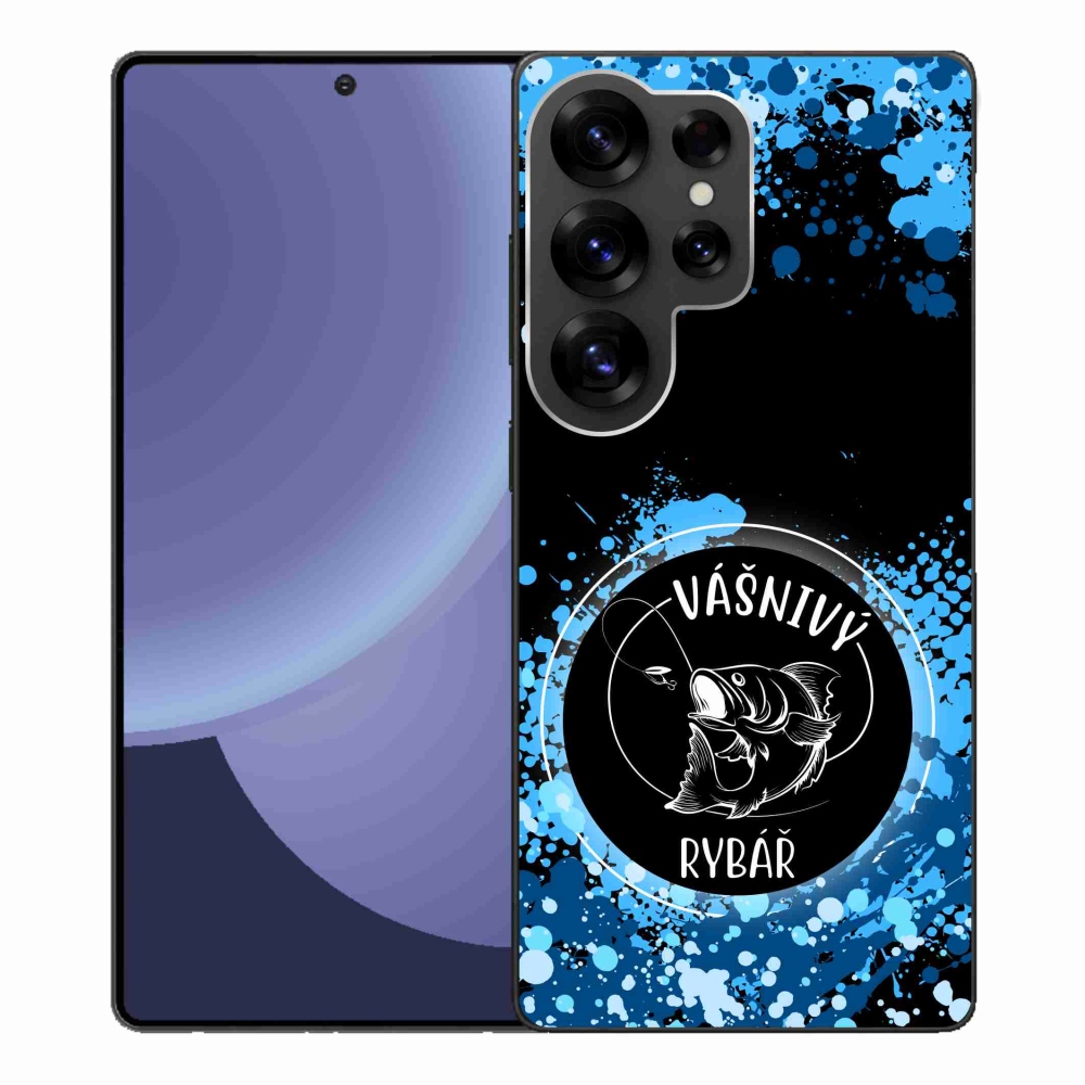 Gelový kryt mmCase na Samsung Galaxy S25 Ultra - vášnivý rybář černé pozadí