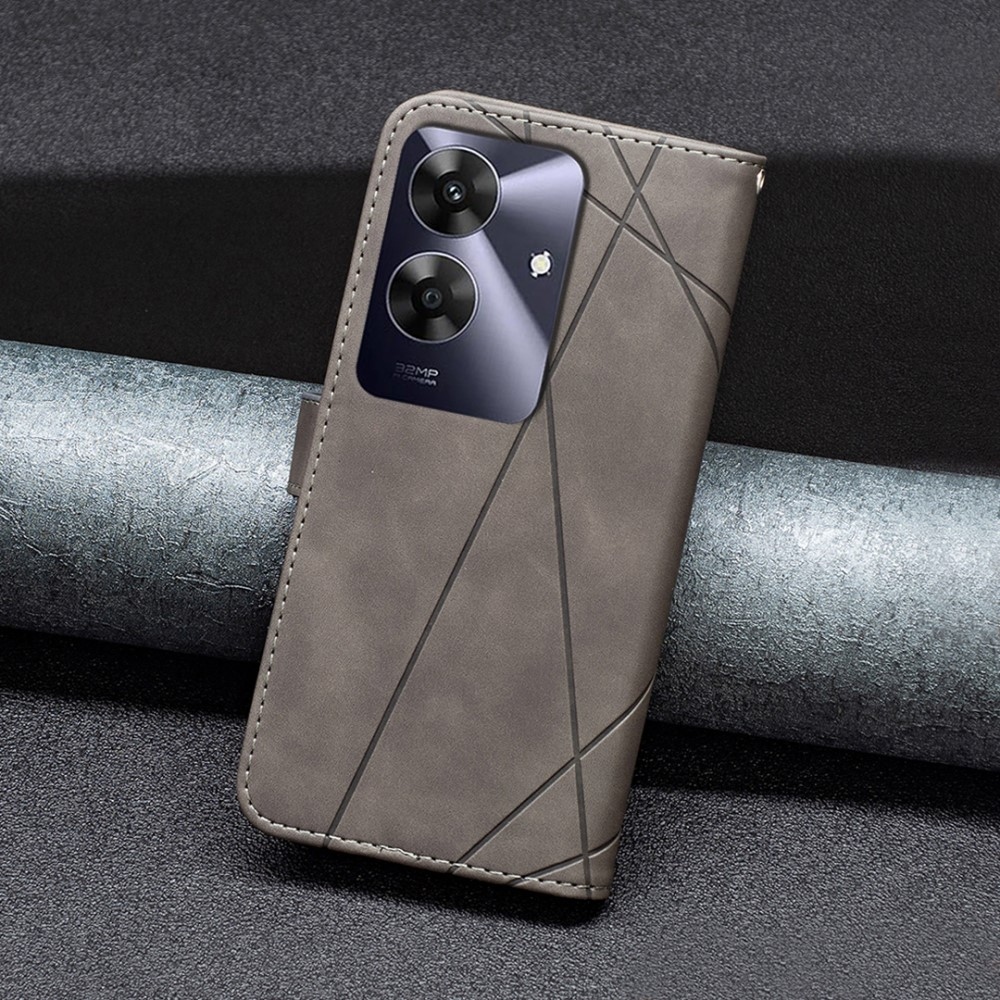 BNF Triangle knížkové pouzdro na Realme Note 60 - šedé