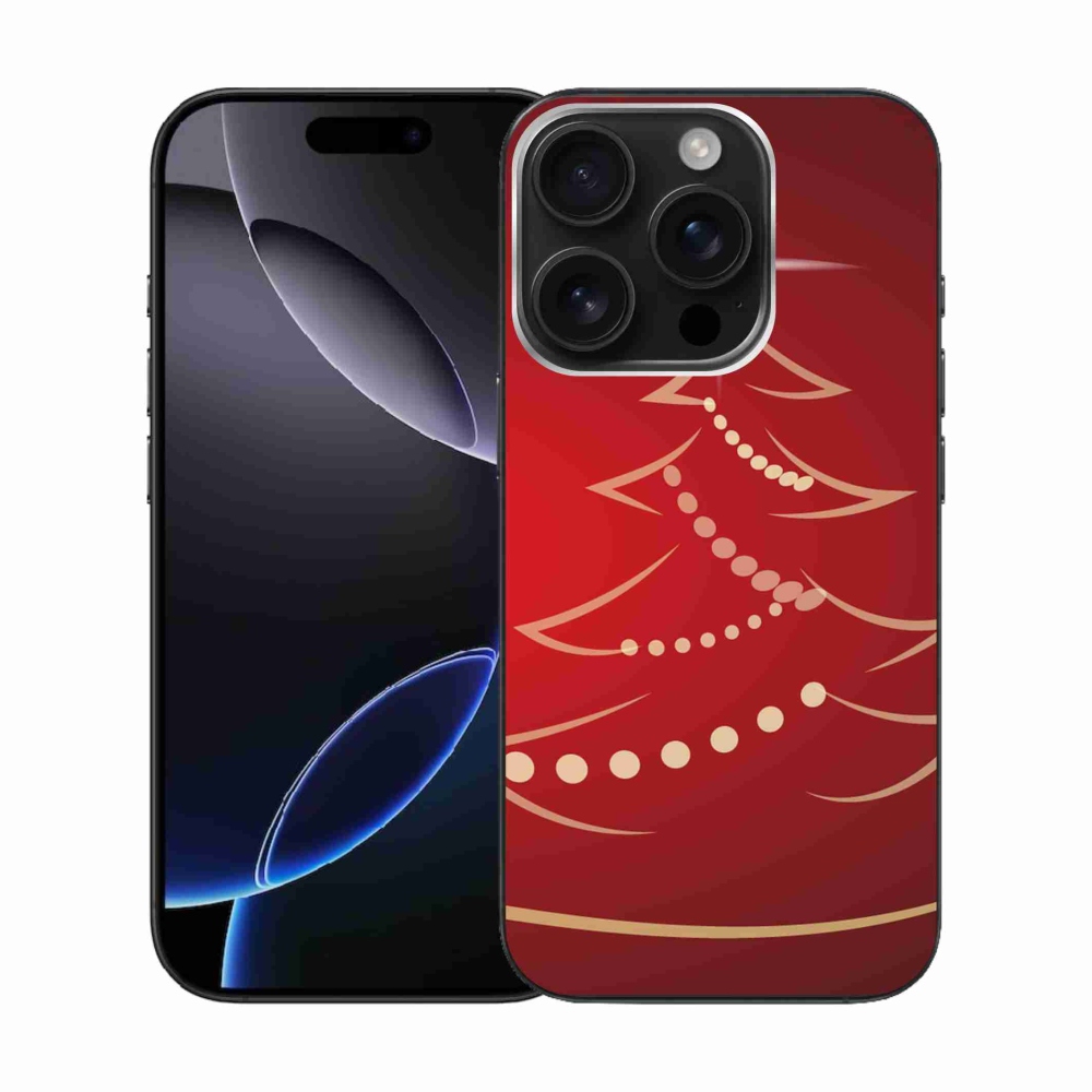 Gelový kryt mmCase na iPhone 16 Pro - kreslený vánoční stromek