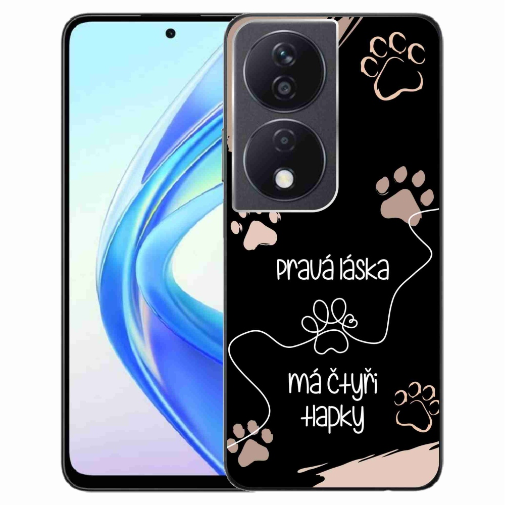 Gelový kryt mmCase na Honor X7b/Honor 90 Smart - psí motiv 1 černé pozadí