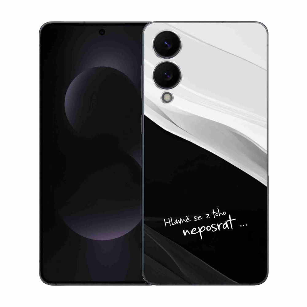 Gelový kryt mmCase na Samsung Galaxy S25 Edge - vtipný text 13 černobílé pozadí