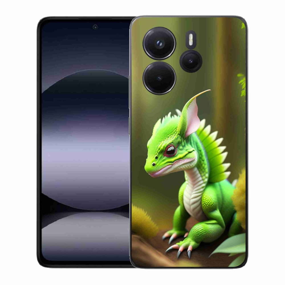 Gelový kryt mmCase na Xiaomi Redmi Note 14 - zelený dráček