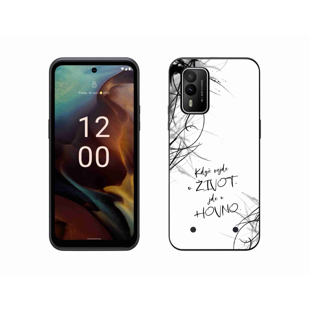 Gelový kryt mmCase na Nokia XR21 - vtipný text 16 bílé pozadí