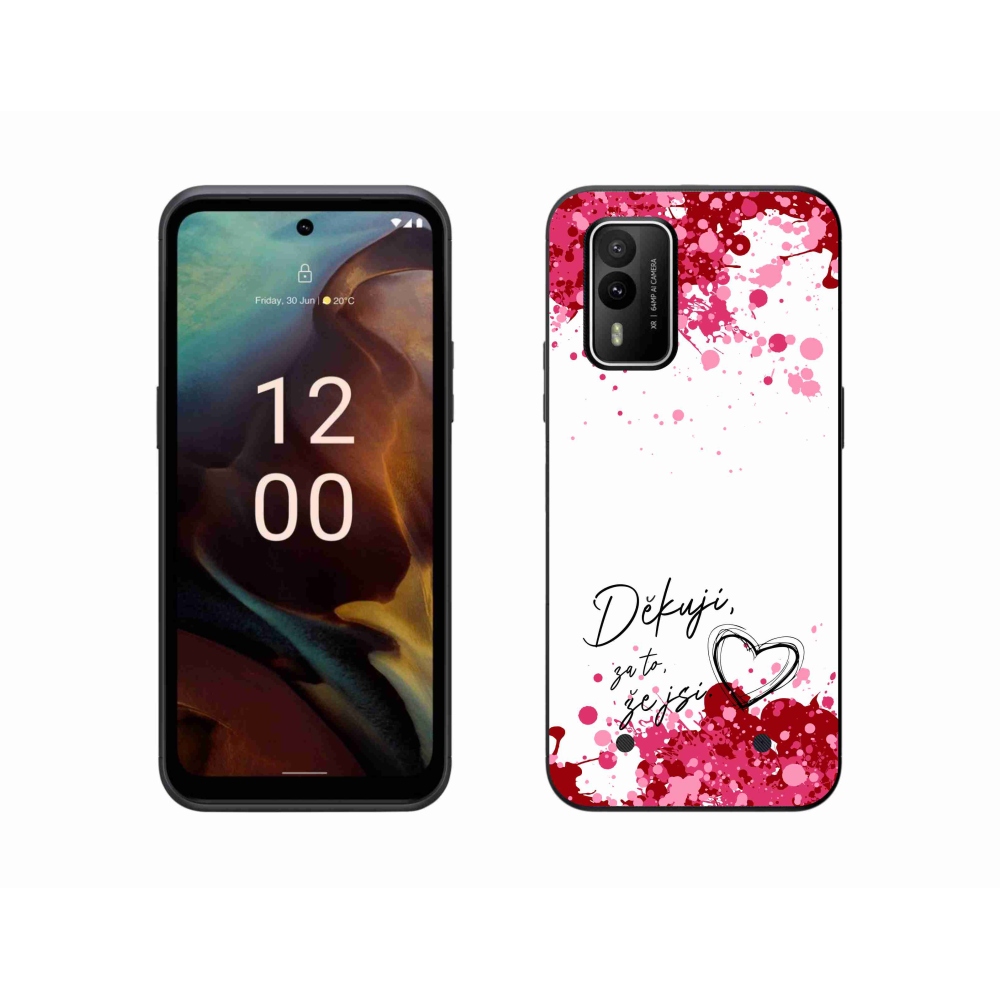 Gelový kryt mmCase na Nokia XR21 - zamilovaný text 2 bílé pozadí