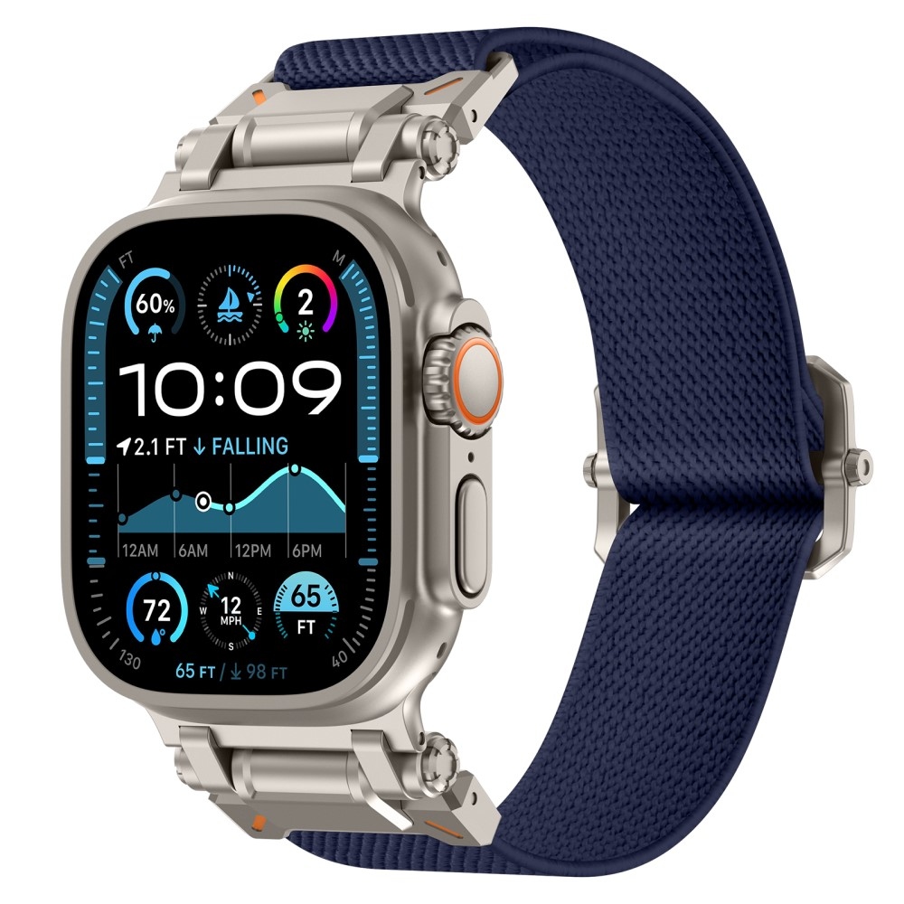 Titanium nylonový řemínek na Apple Watch Ultra/Ultra 2 49mm/SE/SE 2022/2023 44mm/10 46mm/9/8/7 45mm/6/5/4 44mm/3/2/1 42 mm - modrý