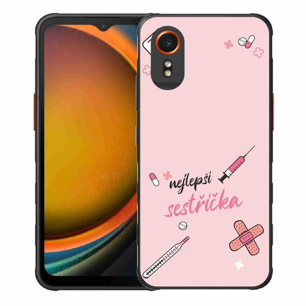 Gelový kryt mmCase na Samsung Galaxy Xcover 7 - nejlepší sestřička růžové pozadí
