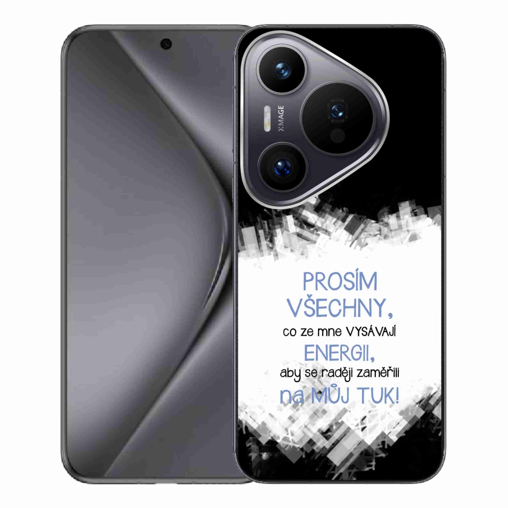 Gelový kryt mmCase na Huawei Pura 70 Pro - vtipný text 1 modrý