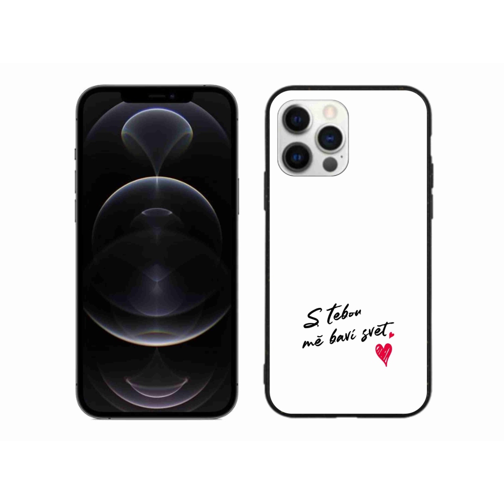 Gelový kryt mmCase na iPhone 12 Pro Max - zamilovaný text 1 bílé pozadí