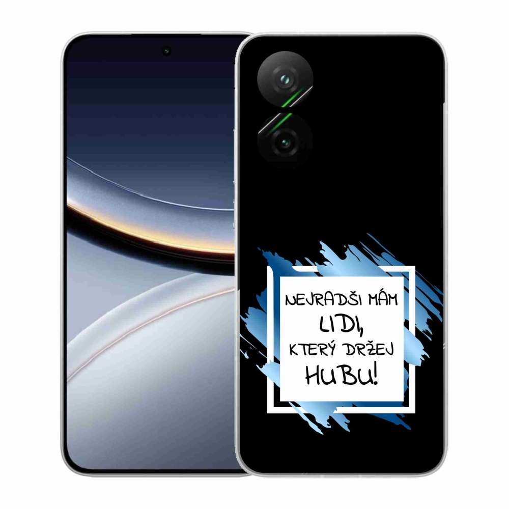 Gelový kryt mmCase na Xiaomi Poco F7 5G - vtipný text 7 bíločerné pozadí