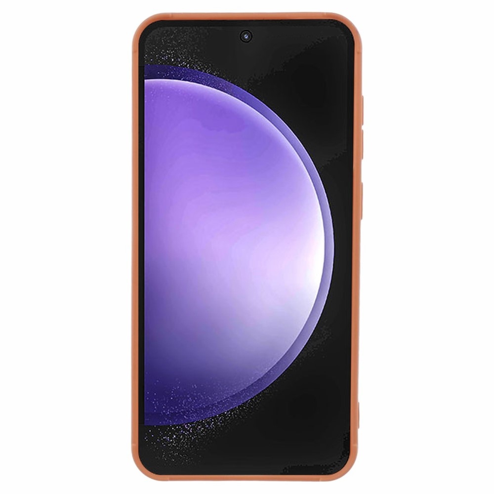 Grid odolný gelový obal na Samsung Galaxy S23 FE - hnědý