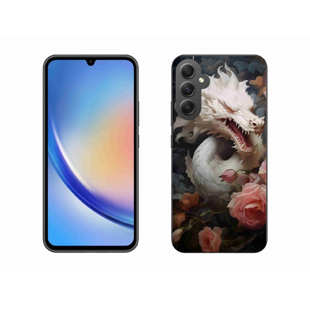 Gelový kryt mmCase na Samsung Galaxy A34 5G - bílý drak