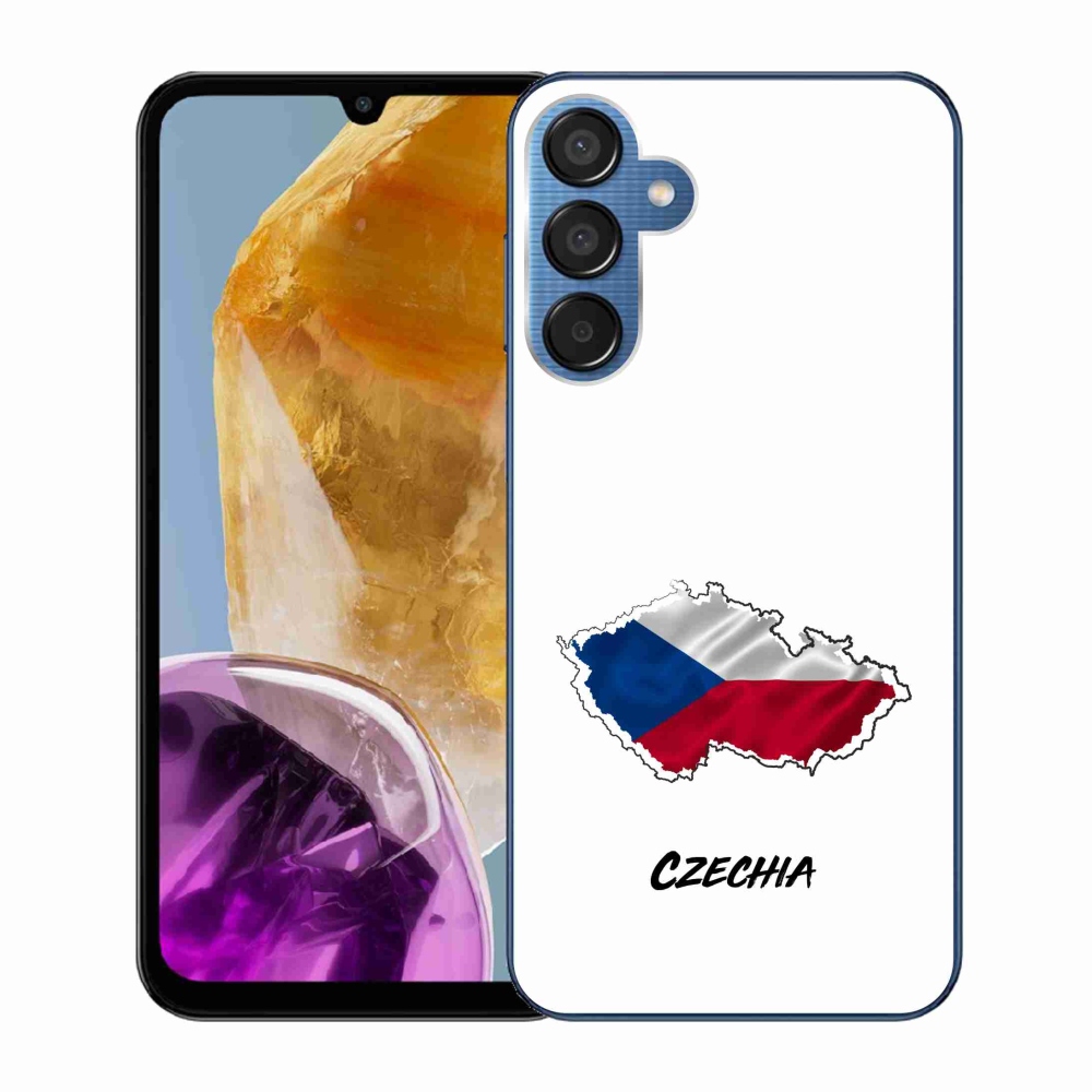 Gelový kryt mmCase na Samsung Galaxy M15 5G - Czechia bílé pozadí