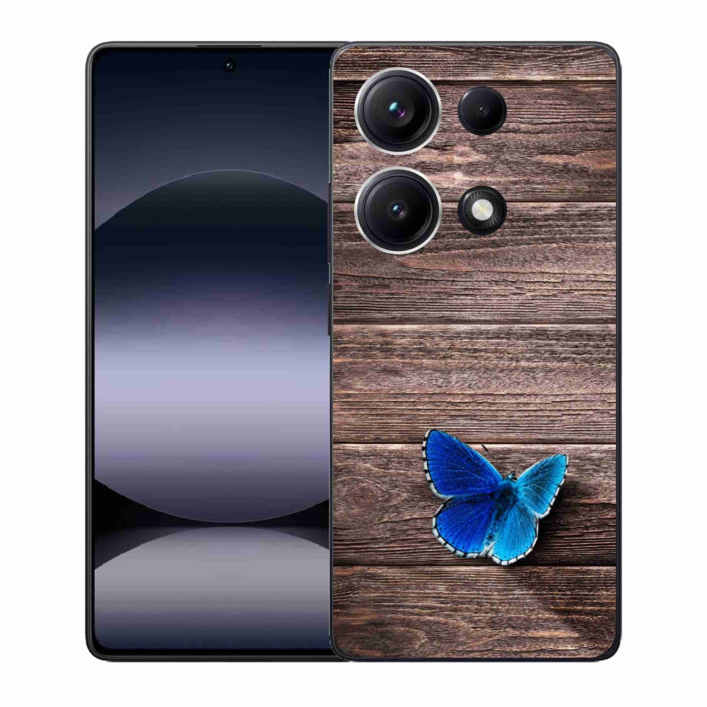 Gelový kryt mmCase na Xiaomi Redmi Note 14S - modrý motýl 1