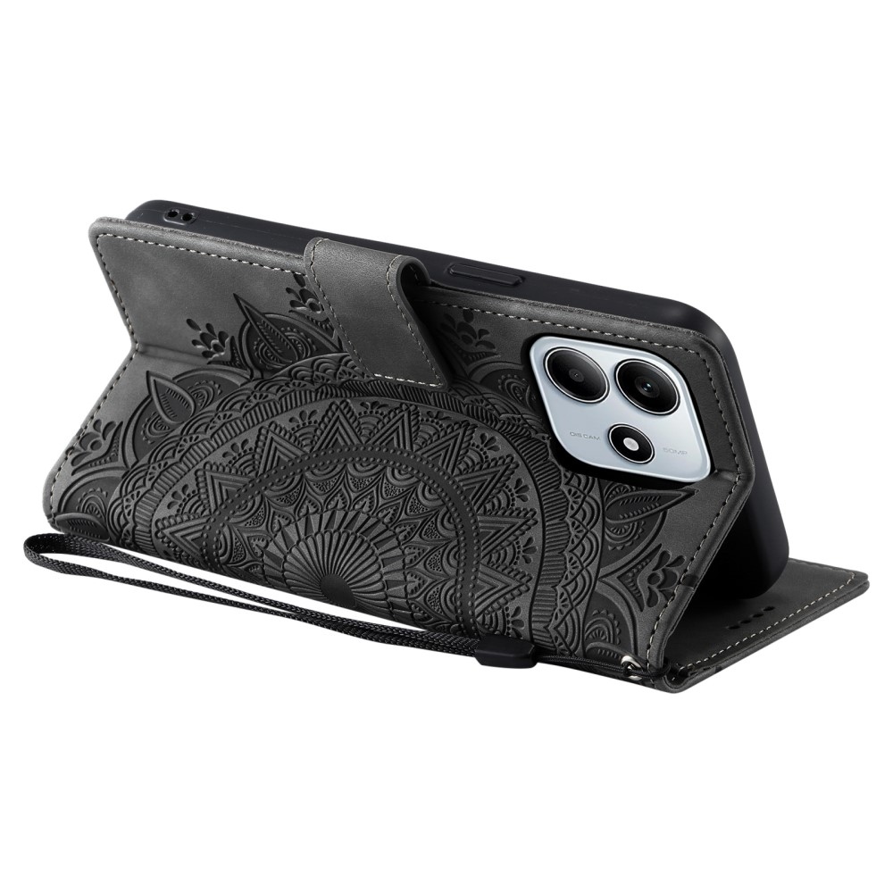 Mandalas knížkové pouzdro na Xiaomi Redmi Note 14 - šedé