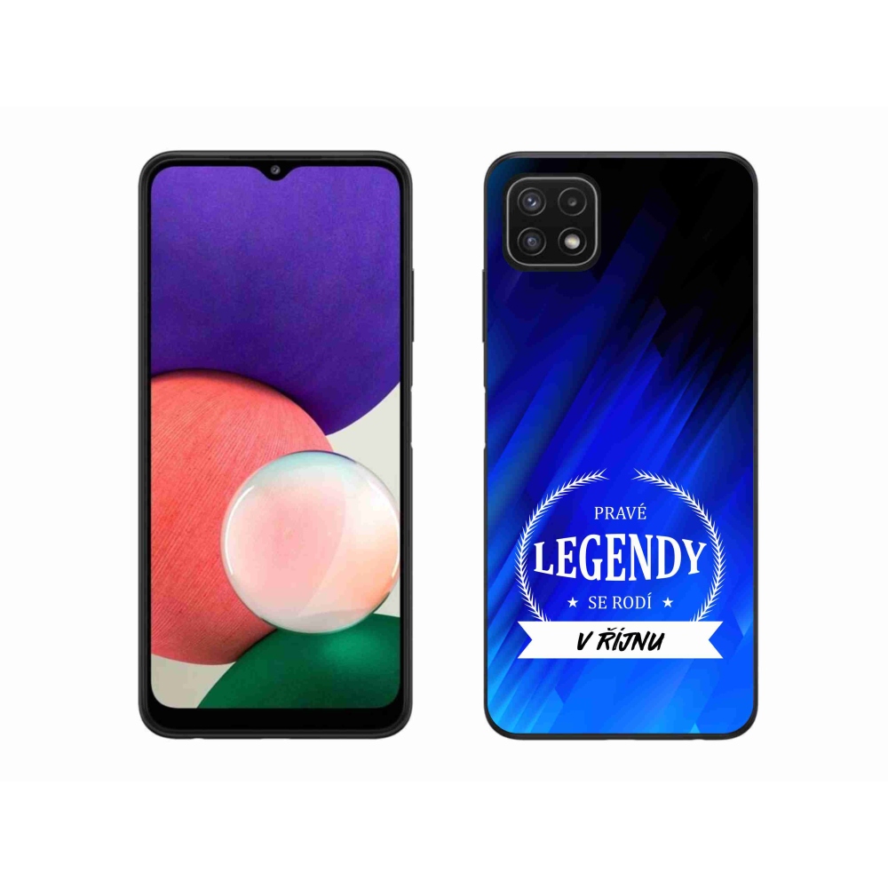 Gelový kryt mmCase na Samsung Galaxy A22 5G - legendy v říjnu modré pozadí