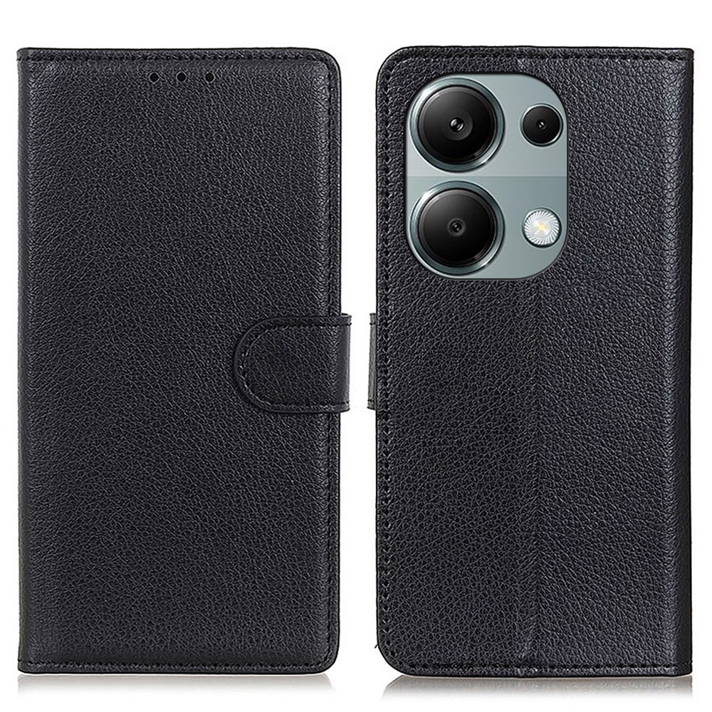 Litchie knížkové pouzdro na Xiaomi Redmi Note 13 - černé