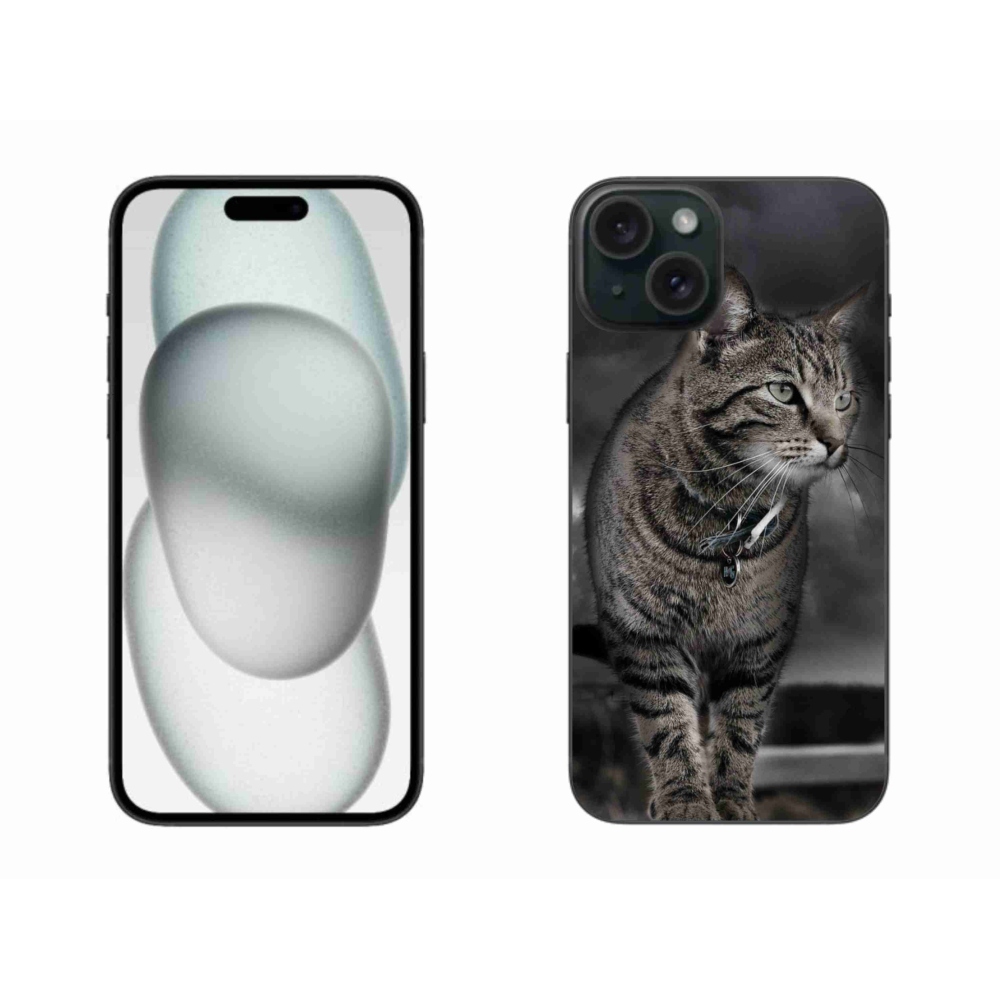 Gelový kryt mmCase na iPhone 15 Plus - kočka