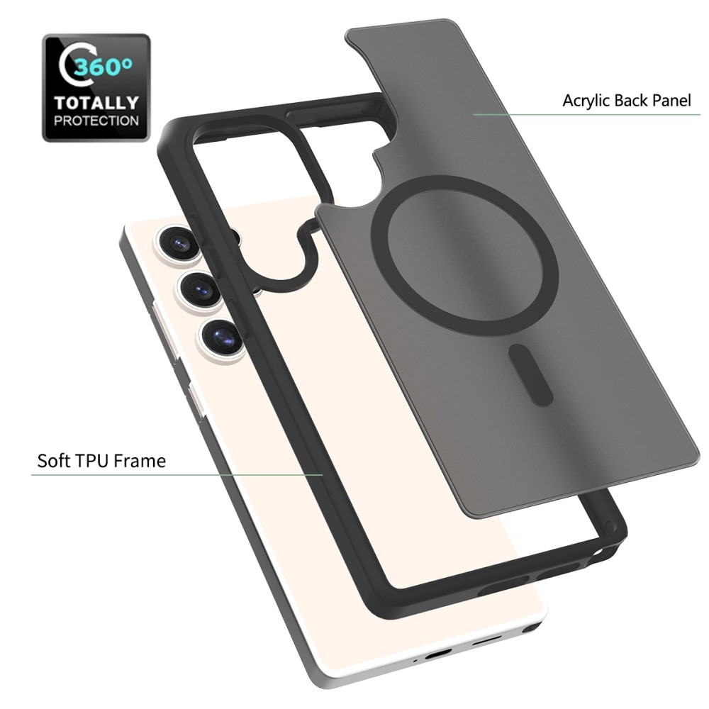 Skin gelový obal s pevnými zády a podporou MagSafe na Samsung Galaxy S25 Ultra - černý