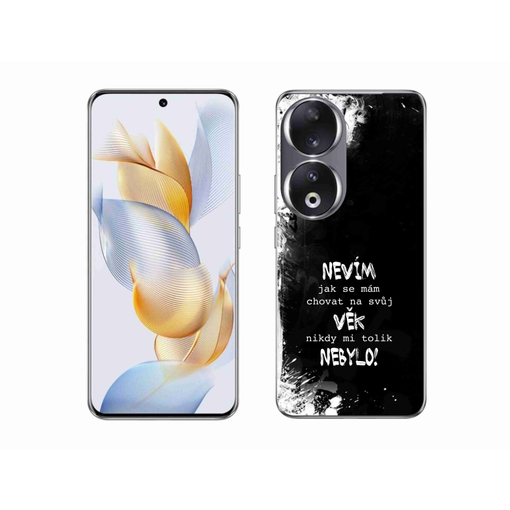 Gelový kryt mmCase na Honor 90 - vtipný text 14 černé pozadí