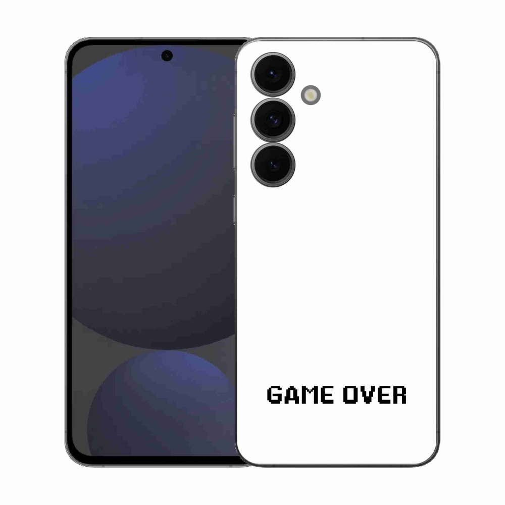 Gelový kryt mmCase na Samsung Galaxy S25 FE - game over bílé pozadí