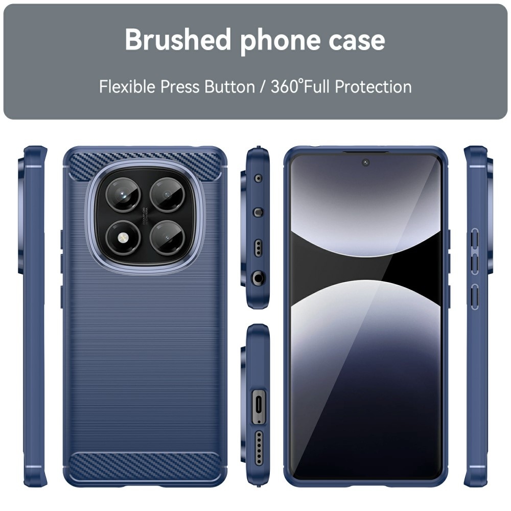 Carbon odolný gelový obal na Xiaomi Redmi Note 14 Pro - modrý