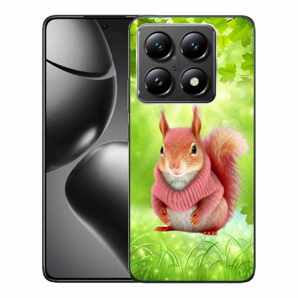 Gelový kryt mmCase na Xiaomi 14T - veverka ve svetru