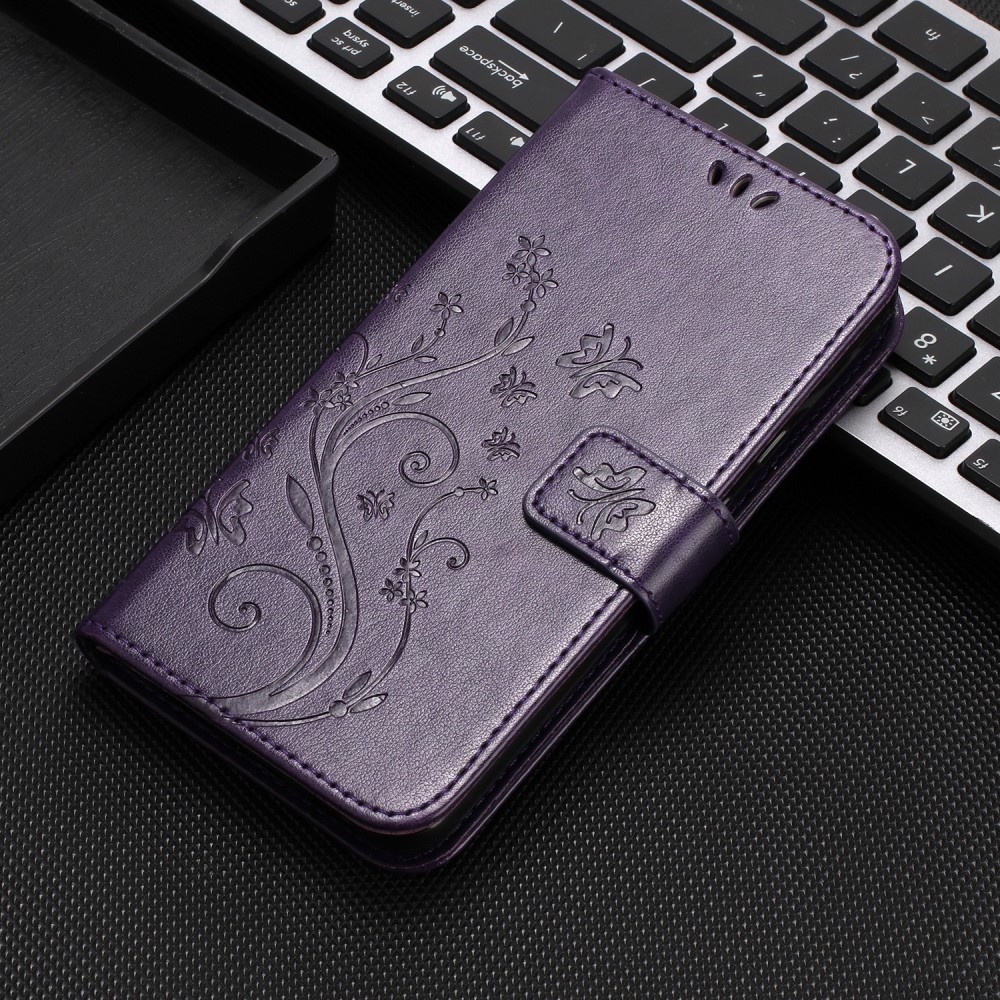 Flowers knížkové pouzdro na Xiaomi 15 - tmavěfialové