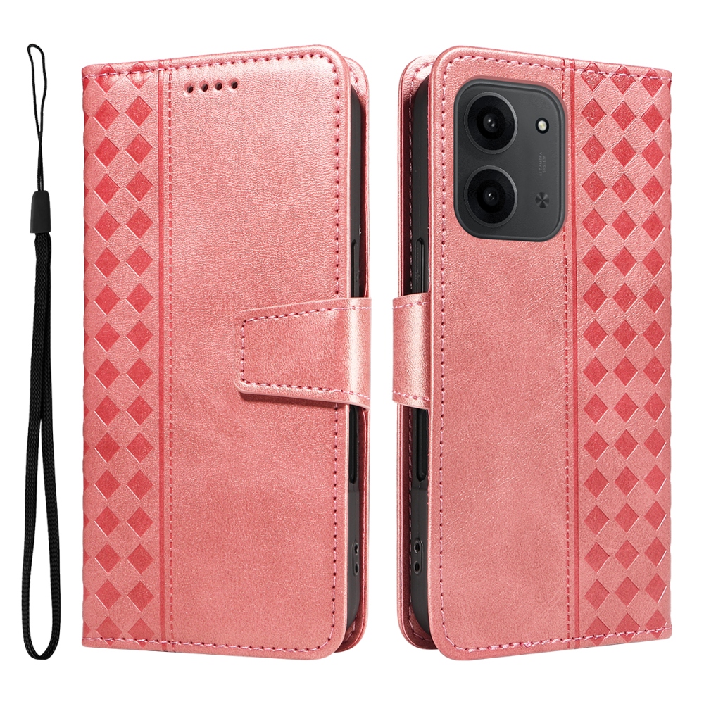 Grids knížkové pouzdro na Xiaomi Redmi 15C 4G/5G (173mm) - růžovozlaté
