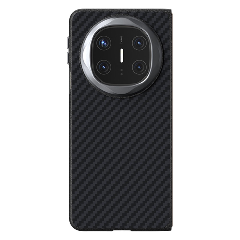 ABEEL Case plastový kryt s umělou kůží na Huawei Mate X6 - černý