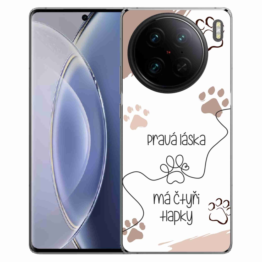 Gelový kryt mmCase na Vivo X90 Pro - psí motiv 1 bílé pozadí