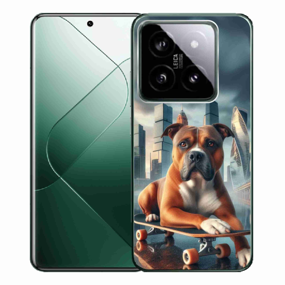 Gelový kryt mmCase na Xiaomi 14 Pro - pes na skateboardu