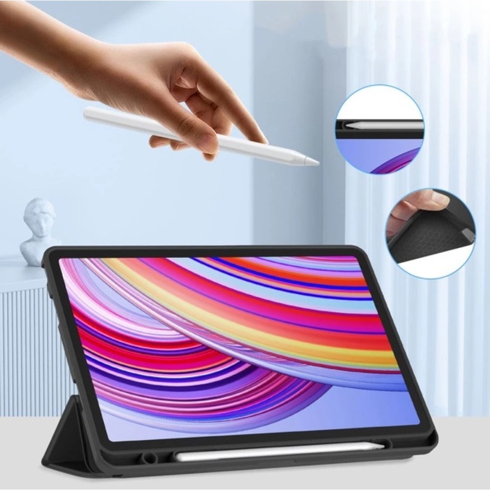 Tech chytré zavírací pouzdro na Xiaomi Redmi Pad Pro 4G/5G - černé