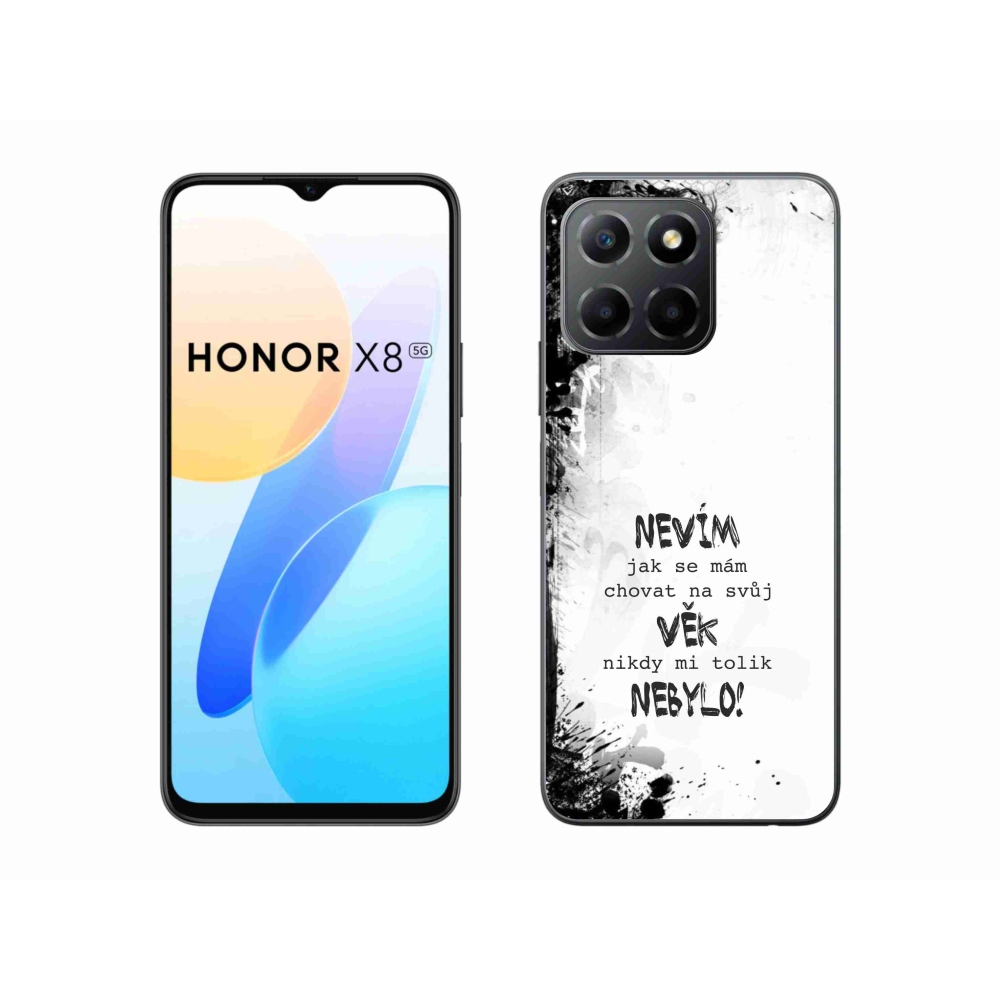 Gelový kryt mmCase na Honor X8 5G/Honor 70 Lite 5G - vtipný text 14 bílé pozadí