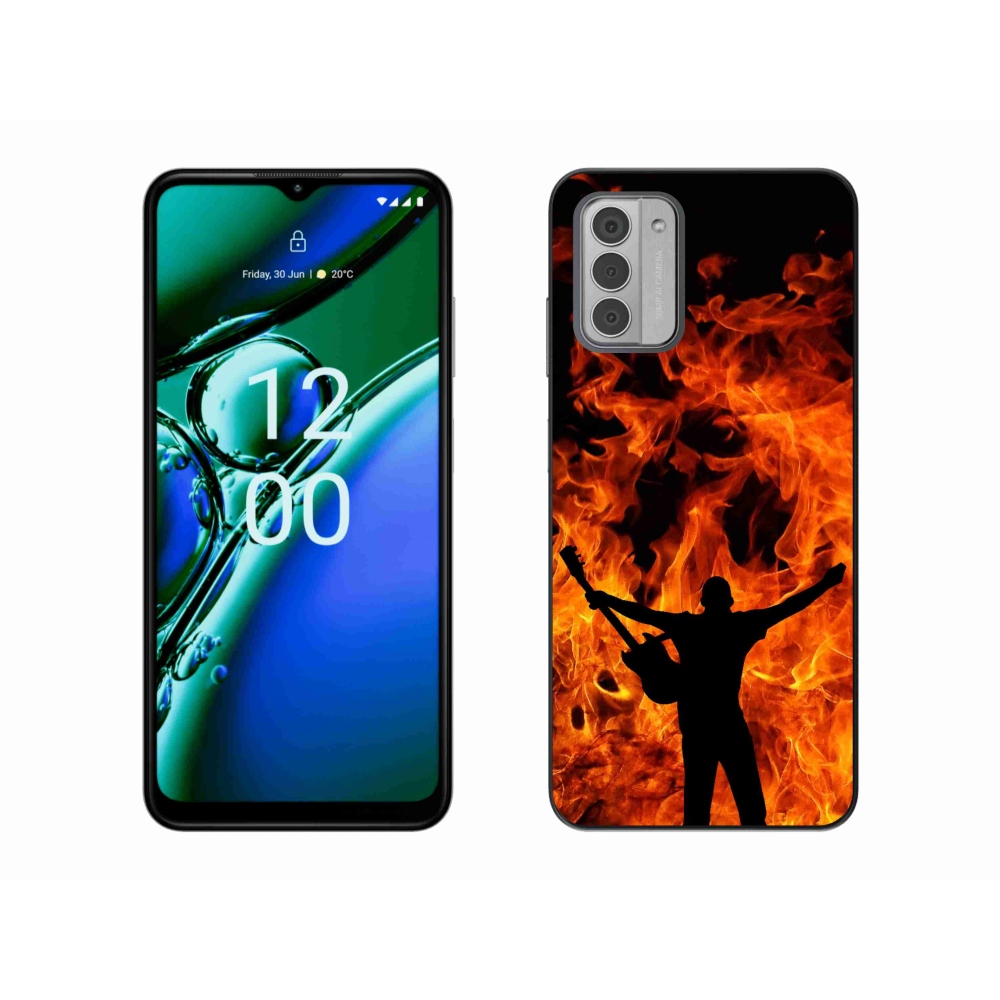 Gelový kryt mmCase na Nokia G42 - muzikant a oheň