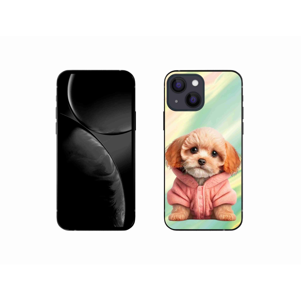 Gelový kryt mmCase na iPhone 13 mini - štěně ve svetru