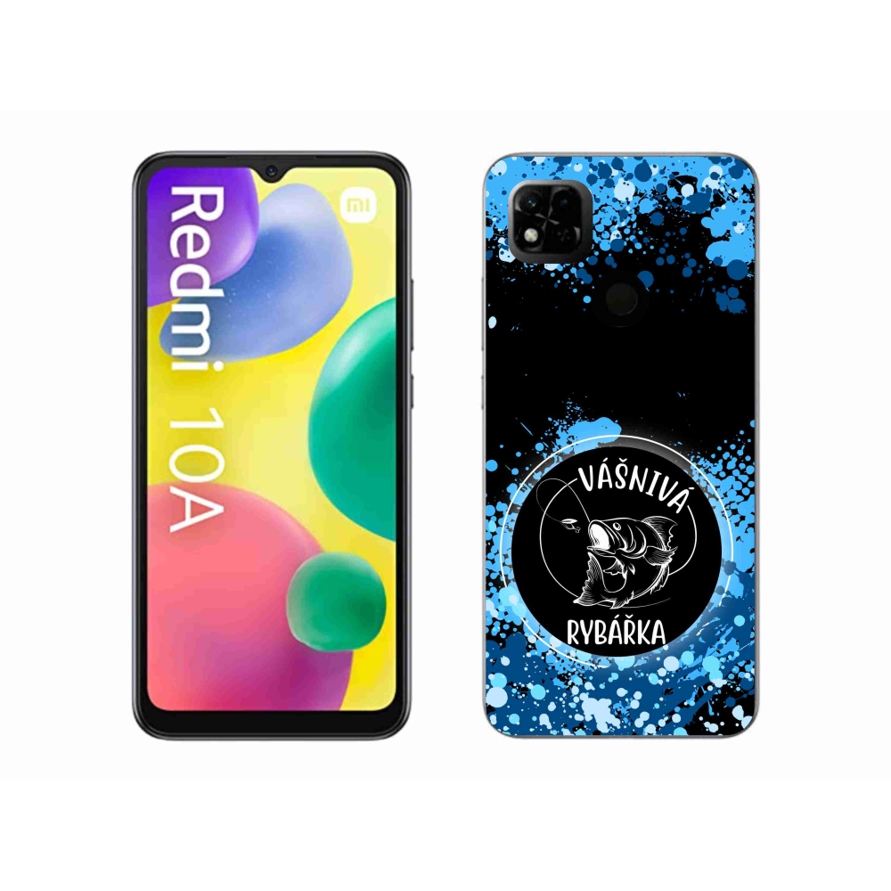 Gelový kryt mmCase na Xiaomi Redmi 10A - vášnivá rybářka černé pozadí