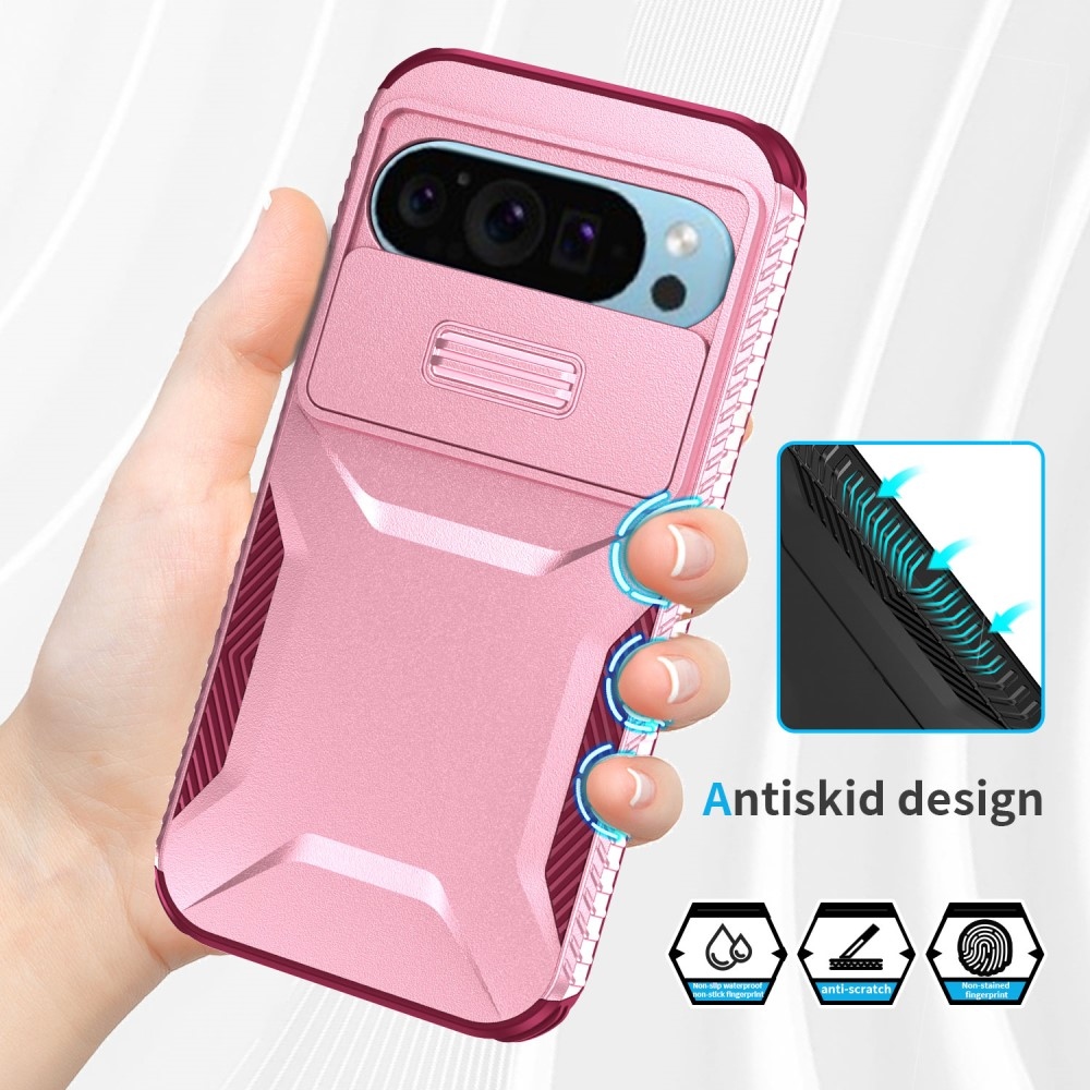 Lid odolný kryt na Google Pixel 9/9 Pro - růžový/vínový