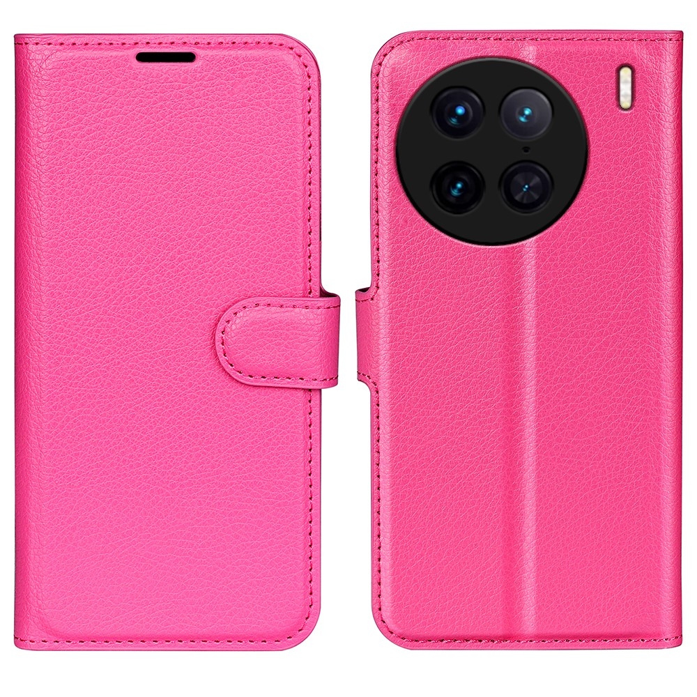 Litchi knížkové pouzdro na Vivo X90 Pro - rose